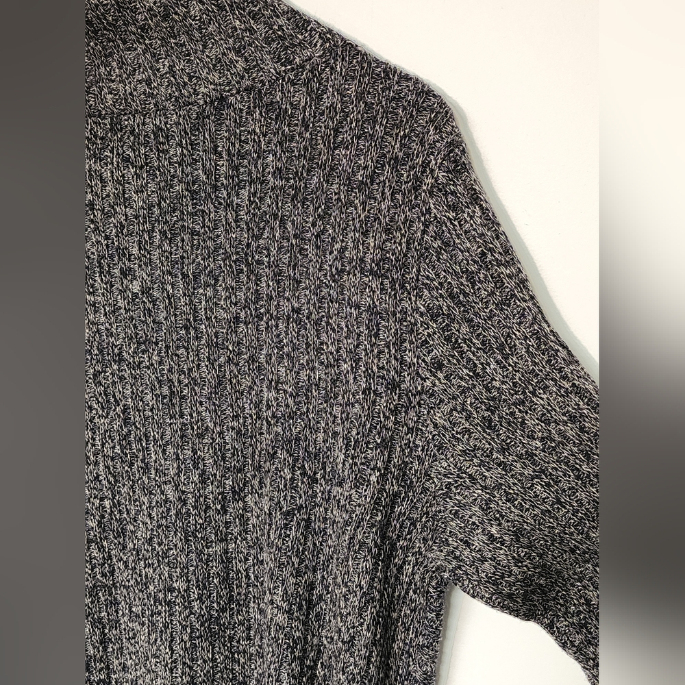 NWT Anthropologie Knitted&Knotted Cascading Ruffle Sweater In Heathered Dark Nav - Picture 14 of 14